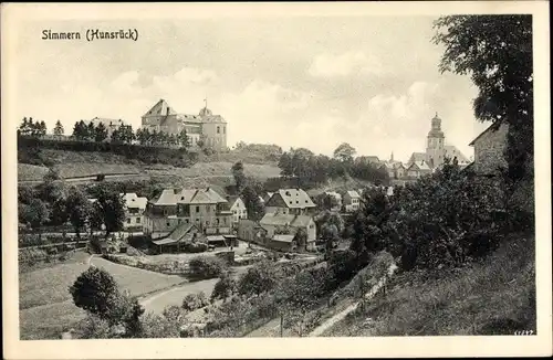 Ak Simmern im Hunsrück, Teilansicht