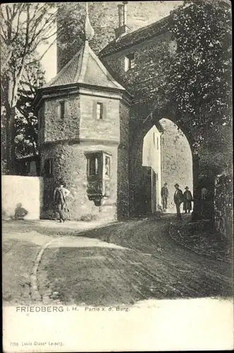 Ak Friedberg in Hessen, Partie an der Burg