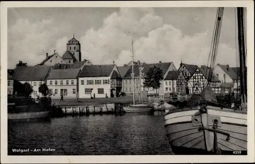 Ak Wolgast in Mecklenburg Vorpommern, Am Hafen