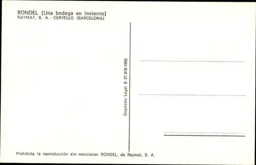 Ak Cervelló Katalonien, Rondel, Una bodega en invierno