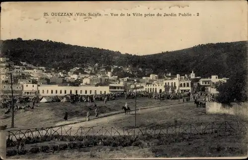 Ak Ouezzan Marokko, Vue de la Ville prise du Jardin Public