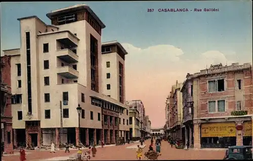 Ak Casablanca Marokko, Rue Gallieni