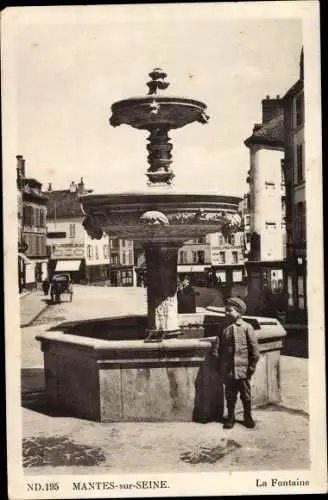 Ak Mantes sur Seine Yvelines, La Fontaine