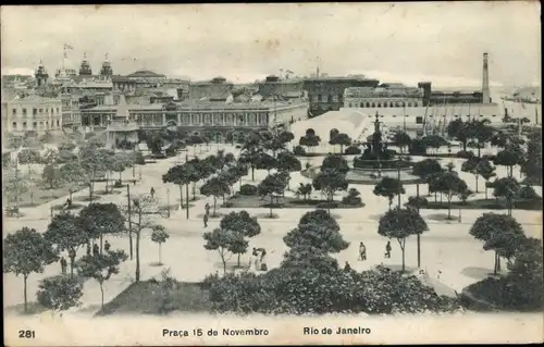 Ak Rio de Janeiro Brasilien, Praca 15 do Novembro