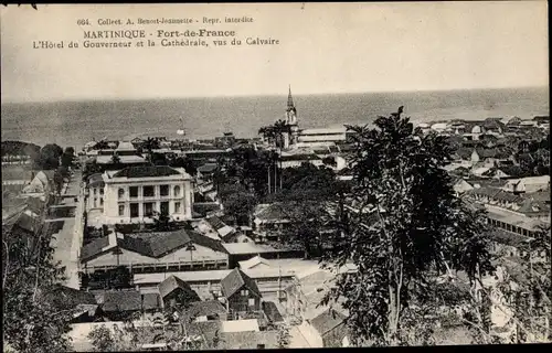 Ak Fort de France Martinique, L'Hotel du Gouverneur, La Cathedrale