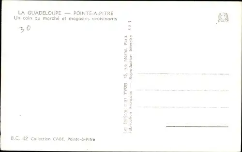 Ak Pointe a Pitre Guadeloupe, Un coin du marche et magasins avoisinants