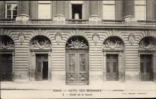 Ak Paris, Ancien Hotel des Monnaies, Facade