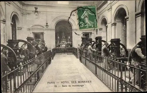 Ak Paris, Hotel des Monnaies, Salle de monnayage