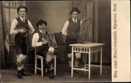 Ak Original stayrisches Musik Ensemble Alpenrose, Kray, Trachten