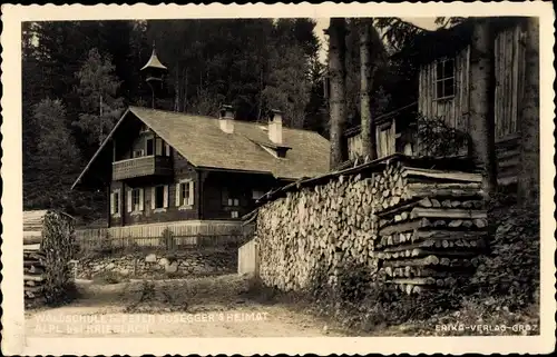 Ak Alpl Krieglach Steiermark, Waldschule in Peter Rosegger's Heimat