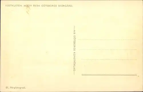 Ak Göteborg Schweden, Västkusten, Motiv fran Göteborgs Skärgard