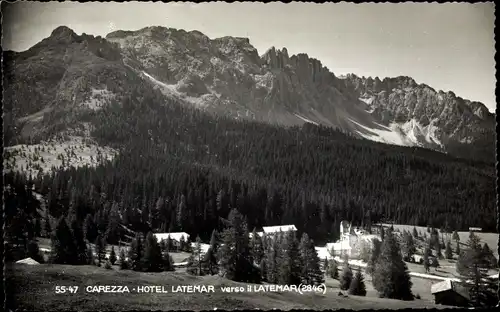Ak Lago di Carezza Karersee Südtirol, Hotel Latemar verso il Latemar