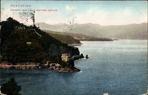 Ak Portofino Liguria, Panorama verso levante dall' Hotel Splendid