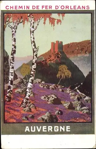 Künstler Ak Dorival, G., Cantal, Gorges de la Maronne, Chemin de fer d'Orleans