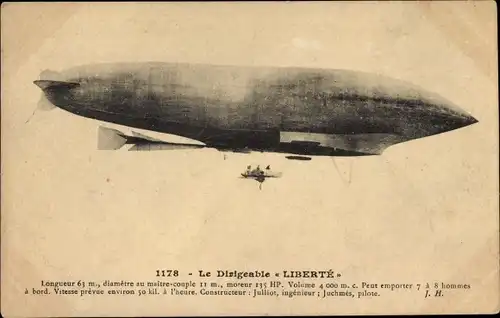 Ak Dirigéable Liberté, Französisches Luftschiff