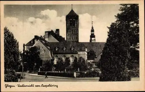 Ak Głogów Glogau Schlesien, Stadtansicht vom Leopoldring