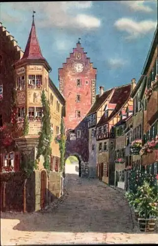 Künstler Ak Meersburg am Bodensee, Obertor, Gasthof zum Bären