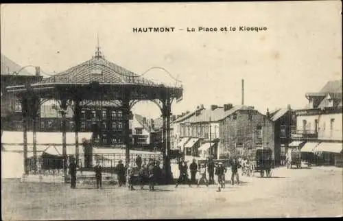 Ak Hautmont Nord, La Place et le Kiosque