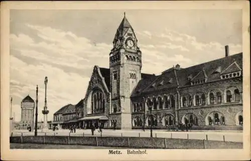 Ak Metz Moselle, Bahnhof, Wasserturm