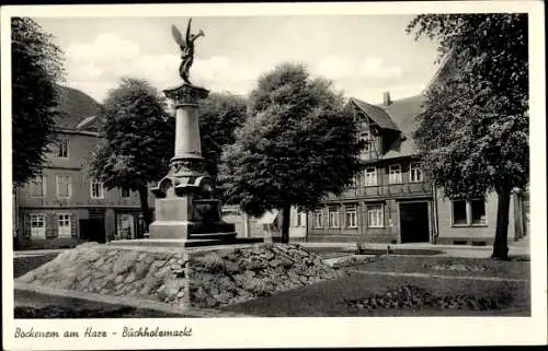 Ak Bockenem am Harz, Buchholzmarkt, Denkmal