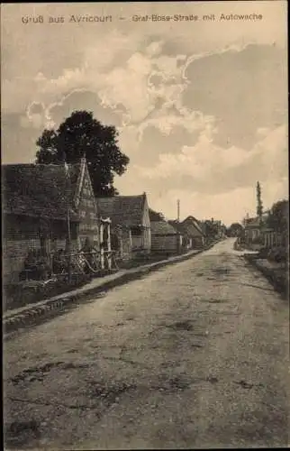 Ak Avricourt Meurthe et Moselle, Graf Bose Straße mit Autowache