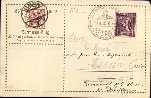 Ak Leipzig in Sachsen, Buchgewerbehaus, Germania Ring, 22 Ringtag u. 19 Deutscher Sammlertag