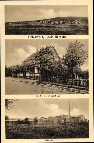 Ak Osterwald Salzhemmendorf, Gasthof H. Dannenberg, Glasfabrik