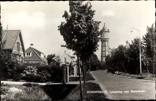 Ak Scherpenisse Zeeland, Langeweg met Watertoren