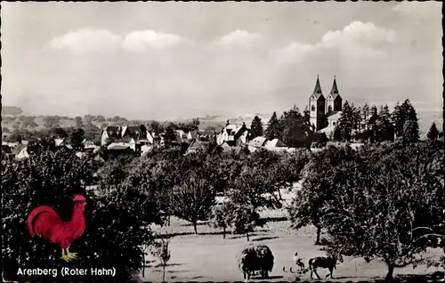 Ak Arenberg Koblenz am Rhein, Roter Hahan, Ortsansicht