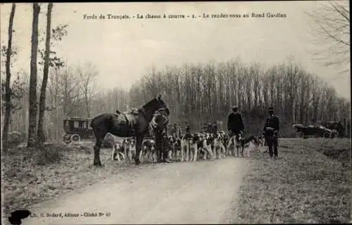 Ak Tronçais Allier, Foret, La chasse a courre, Le rendez vous au Rond Gardien
