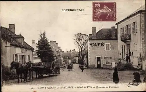 Ak Saint Germain des Fossés Allier, Hotel de Ville, Quartier de l'Ormeau