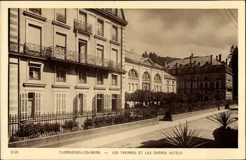 Ak Plombières les Bains Lothringen Vosges, Les Thermes et les Grands Hotels