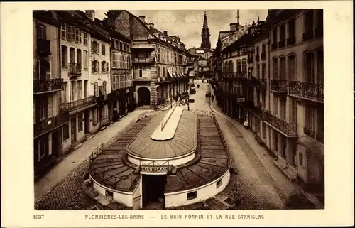 Ak Plombières les Bains Lothringen Vosges, Le Bain Romain, Rue Stanislas