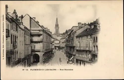 Ak Plombières les Bains Lothringen Vosges, Rue Stanislas