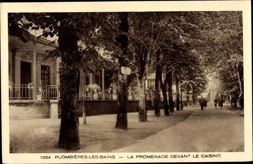 Ak Plombières les Bains Lothringen Vosges, La Promenade devant le Casino