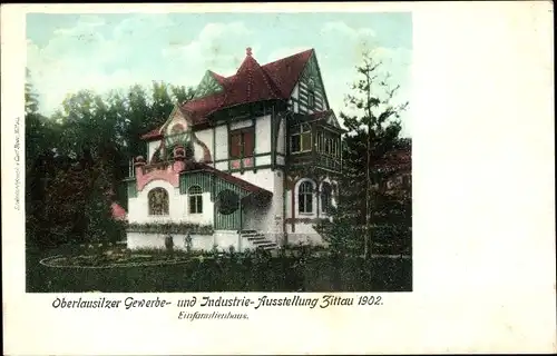 Ak Zittau in der Oberlausitz, Gewerbe und Industrieausstellung 1902, Einfamilienhaus