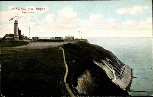 Ak Arkona Putgarten auf Rügen, Blick zum Leuchtturm