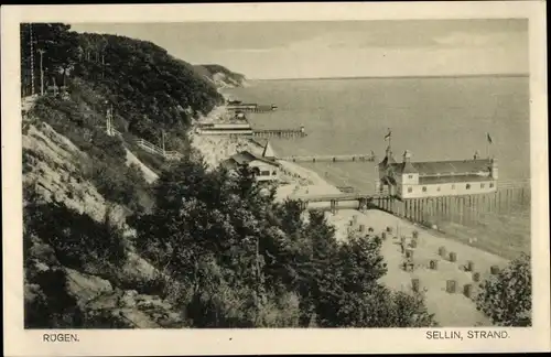 Ak Ostseebad Sellin auf Rügen, Strand