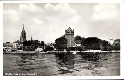 Ak Eltville am Rhein Hessen, das schöne Rheinufer