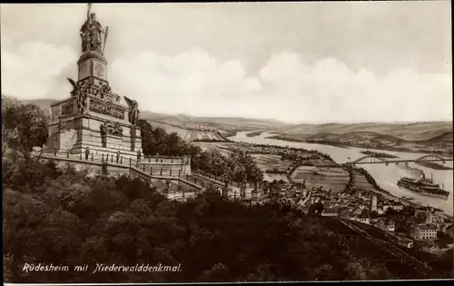 Ak Rüdesheim am Rhein, Niederwald Nationaldenkmal