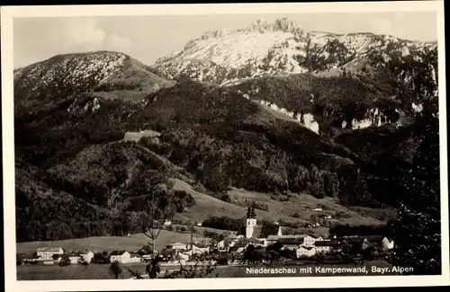 Ak Niederaschau Aschau im Chiemgau Oberbayern, Gesamtansicht mit Kampenwand