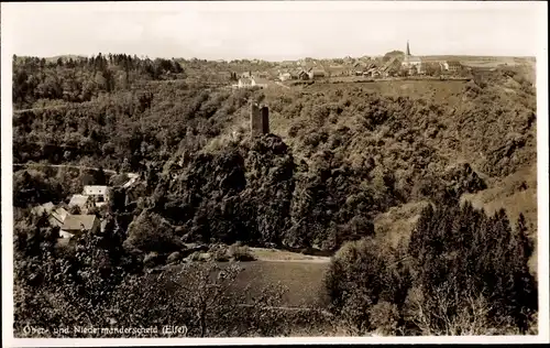 Ak Manderscheid in der Eifel, Burg Niedermanderscheid, Obermanderscheid