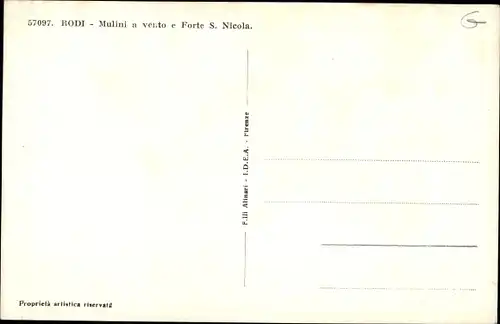 Ak Rhodos Griechenland, Mulini a vento e Forte S. Nicola, Windmühlen