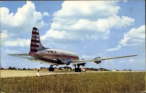 Ak Quadrimoteur Douglas DC 4, Cie Air Algérie, Passagierflugzeug, F-BELA