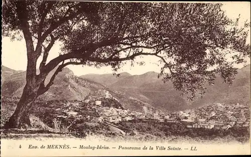 Ak Moulay Idris Marokko, Panorama de la Ville Sainte