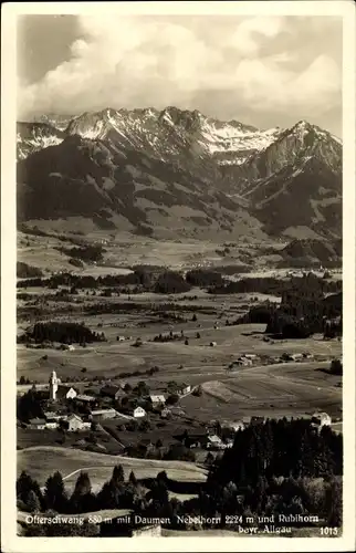 Ak Ofterschwang im Allgäu, Panorama mit Daumen, Rubihorn, Nebelhorn