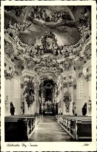 Ak Wies Steingaden in Oberbayern, Wieskirche, Inneres