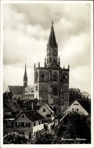 Ak Konstanz am Bodensee, Münster, Ortsansicht