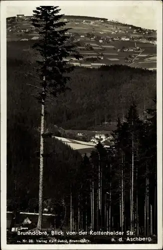 Ak Brunndöbra Klingenthal im Vogtland Sachsen, Panoramablick von der Kottenheider Straße, Aschberg