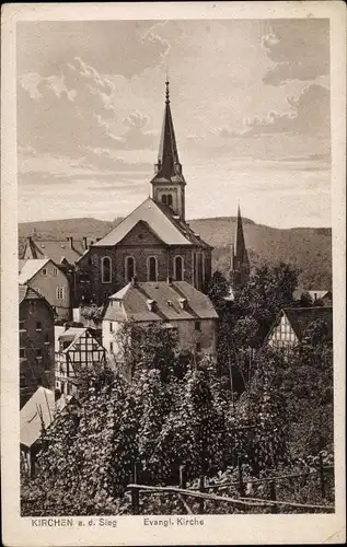 Ak Kirchen Sieg im Landkreis Altenkirchen Rheinland Pfalz, Evangelische Kirche